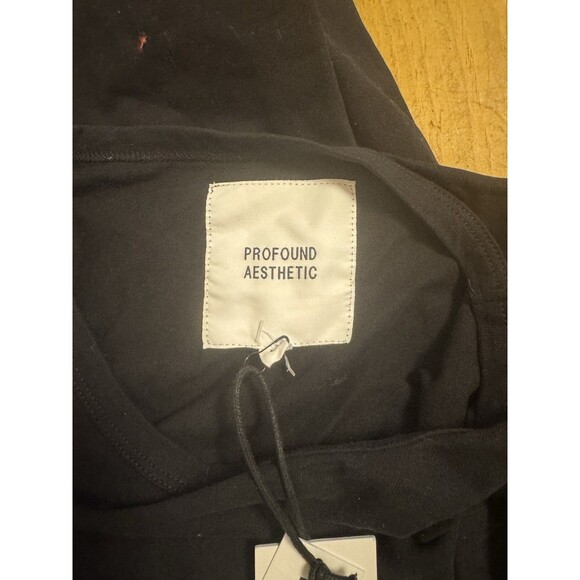 NWT PROFOUND AESTHETIC Graphic Tee T-shirt Streetwear Black Embroidered Large a7 - Picture 6 of 12